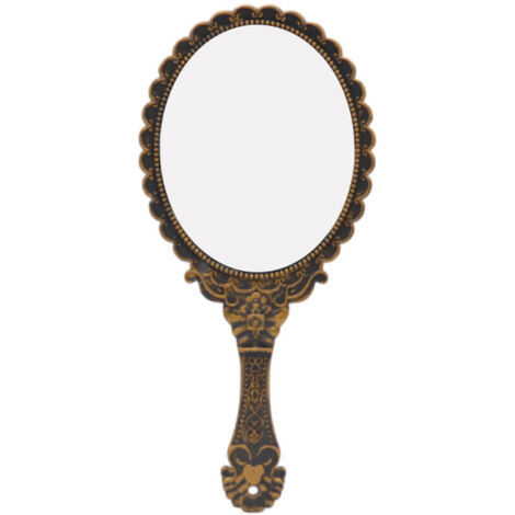 Bardusch-Miroir à main rétro avec poignée, miroir de maquillage et miroir de voyage