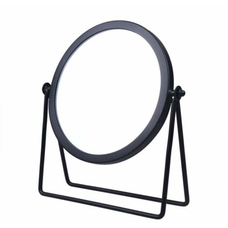 Bardusch-Miroir de maquillage rond avec cadre en métal pivotant pour table Noir