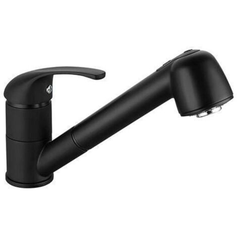 Bardusch - Mitigeur évier de cuisine - Noir mat - Bec orientable - Cartouche céramique Ø 40 mm -