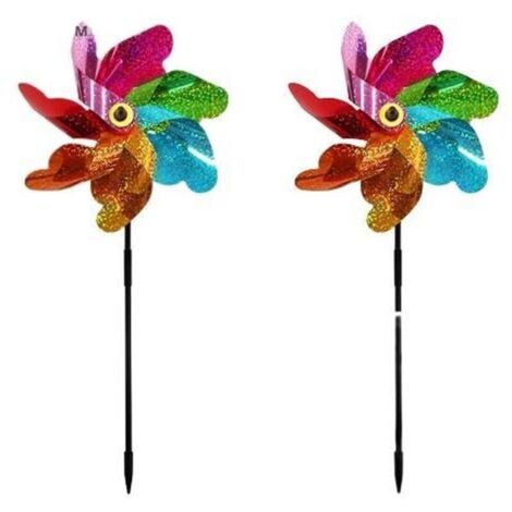 Bardusch - Moulins à vent 2-pack - Multicolore - Réfléchissants - Répulsifs pour oiseaux