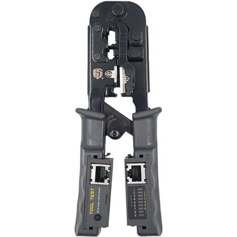 Bardusch Multitool Pince de compression de fil, pince de test, pince à dénuder, pince à dénuder, pince à dénuder, RJ11, RJ12, RJ45, coupe-ongles