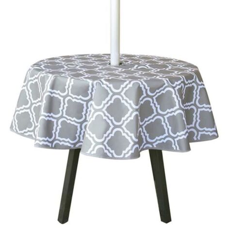 Bardusch - Nappe ronde d\'extérieur avec trou pour parapluie, Avec fermeture éclair, facile à enlever, nappe de jardin imperméable，150cm。