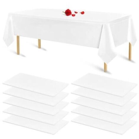 Bardusch - Nappes jetables - Blanc - Lot de 10 - 54 x 108 pouces - Imperméable - Anti-taches