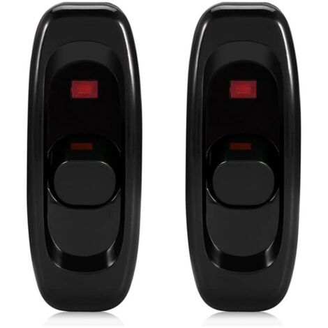 Bardusch (Noir) 2pcs Interrupteur Lampe de Chevet Interrupteur avec Voyant Lnline Interrupteur pour Petit Appareil ou Lampe