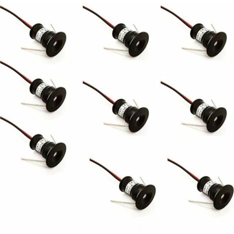 Bardusch-Noir 9pcs 12V 1W Mini Spot LED Spots Encastrables pour Cuisine Escaliers Placard Couloir DIY Éclairage Blanc Chaud Blanc Froid Vitrine Petit Plafond IP65 3000K (120° Blanc Chaud)