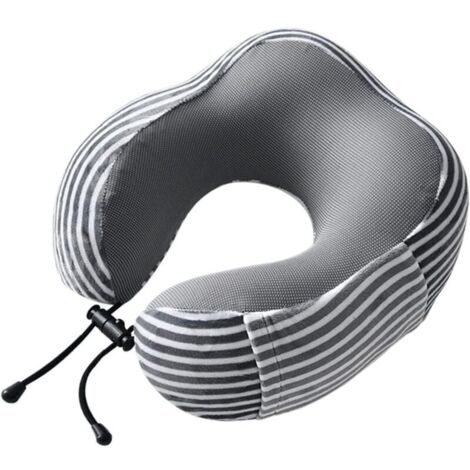 Bardusch-Oreiller cervical U mousse mémoire doux respirant boucle réglable housse amovible lavable, 1 pièce