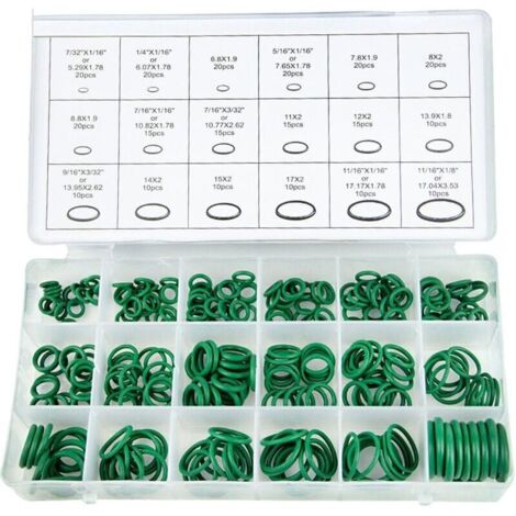 Bardusch-Outils de joint torique vert de climatisation, 18 tailles 270 pièces de remplacement de camion de voiture outils de joint torique vert de climatisation