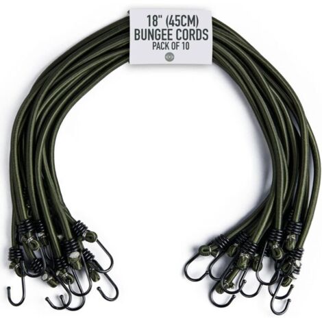 Bardusch-Pack de 10 sangles serrage 45 cm (18") avec crochets, résistant UV/climat, pour bagages/barres toit/camping