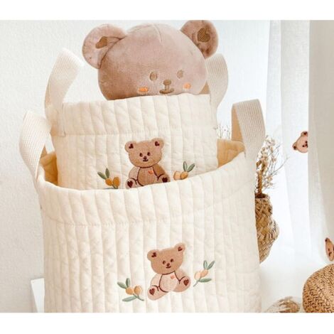 Bardusch-Panier à linge beige en forme d’ourson, pour chambre bébé, rangement enfant ou déco fille et garçon