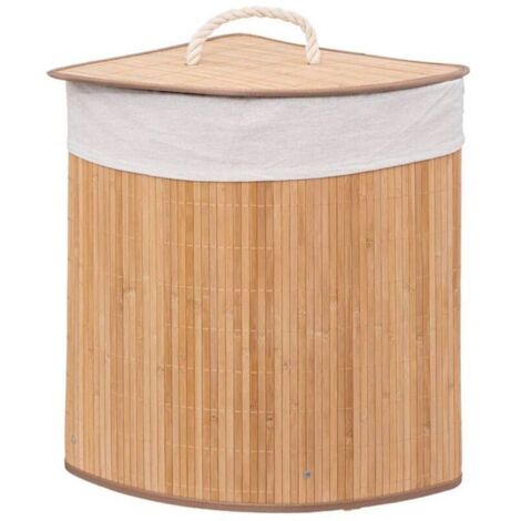 Bardusch - - panier à linge d angle bambou 48l