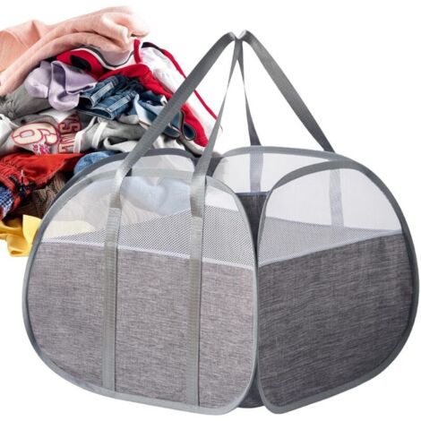 Bardusch-Panier à linge pliable – Panier de tri à linge sale  Pochette de rangement respirante en tissu avec poignée pour salle de bain
