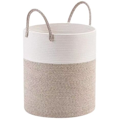 Bardusch-Panier a Linge Sale en Coton Tissé, Boho Corbeille a Linge avec Poignée, Panier Rangement Salle de Bain, Grand Laundry Basket pour Buanderie Chambre D'enfant Salon Jouets, 38x50cm