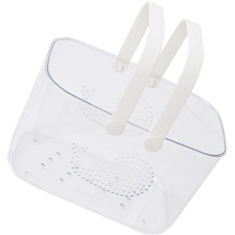 Bardusch - Panier de Bain Plastique Transparent Poignée Grand Panier Portable pour Salle de Bain Rangement Multi-Usages Shampooing Savonnette et Accessoires