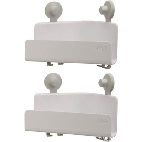 Bardusch-Panier de Douche d'Angle, Etagère de Rangement de Douche Lot de 2, Panier Salle de Bain sans Perçage, Blanc