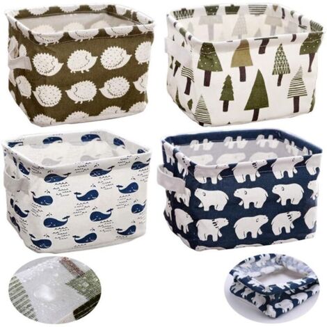 Bardusch-Panier de rangement 4 pièces, organisateur de boîte de rangement en tissu avec 2 poignées des deux côtés