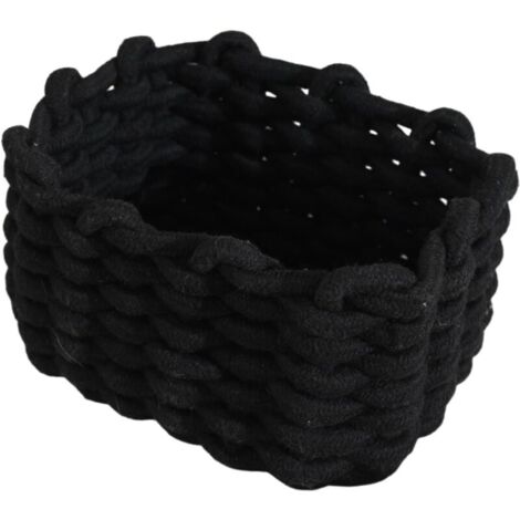 Bardusch-Panier de rangement en corde de coton, noir, pour table à langer, salle de bain ou chambre d’enfant