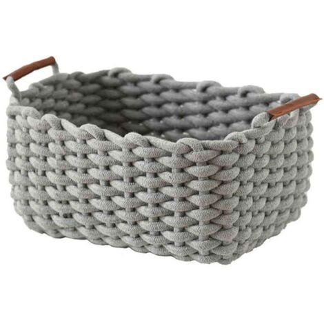 Bardusch-Panier de rangement en grosse maille, panier tressé, boîte de rangement en corde épaisse, panier de rangement, panier de bureau pour collations et autres articles de décoration du jour