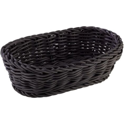 Bardusch-panier, ovale "PROFI LINE" - panier, panier en osier en polypropylène - dimensions : 19 x 12 cm/hauteur : 6 cm/couleur : noir