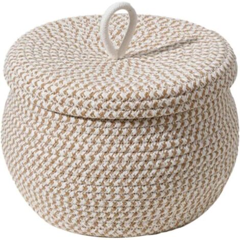 Bardusch-Panier rangement corde tissée, couvercle, multi-usages, salon/chambre/étagères.