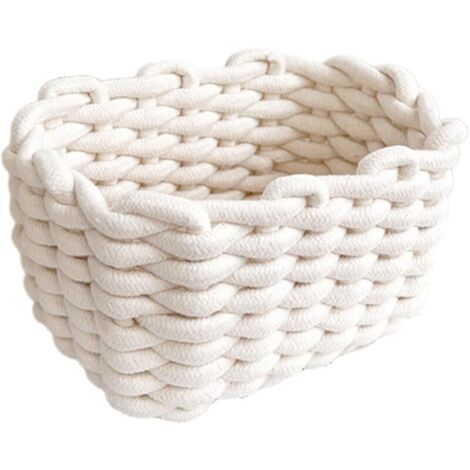 Bardusch-Panier rangement coton blanc, langer bébé, salle de bain/chambre enfant.