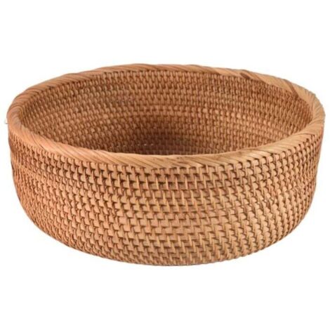 Bardusch-Panier Rond en Rotin Naturel Grand Plateau pour Pain Fruits et Stockage Aliments