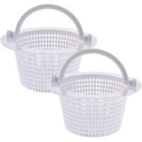 Bardusch-Panier rond pour skimmer de piscine hors sol – Lot de 2 – Poignée intégrée pour retrait facile – Diamètre 16 cm – Plastique robuste