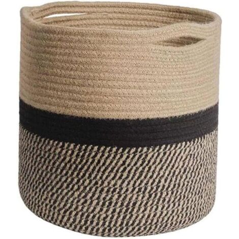 Bardusch - Panier tissé Pot de Fleurs Corde de Coton Plante Panier de Rangement Organisateur avec poignées pour Planter des Articles Divers