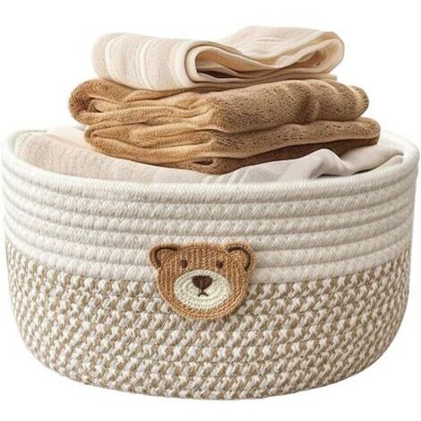 Bardusch-Panier tressé en coton, 25x18 cm, pour table à langer, salle de bain, cuisine ou organisation bébé