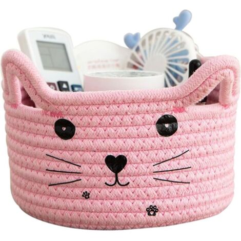 Bardusch-Panier tressé en coton, rose, pour jouets, produits cosmétiques ou rangement enfants et animaux