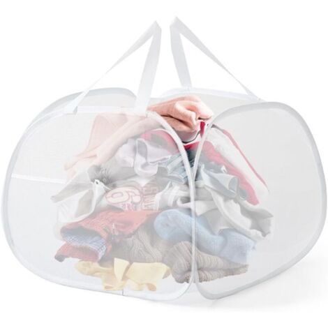 Bardusch-paniere a linge sale,Panier de rangement de grande capacité 90L, pliable avec poignée de transport et fenêtre visuelle