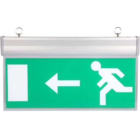 Bardusch-Panneau de sortie d'urgence à LED Voyant d'évacuation de sécurité en acrylique Source de lumière LED haute luminosité pour centres commerciaux/supermarchés/hôtels/hôpitaux/bibliothèque，110 22