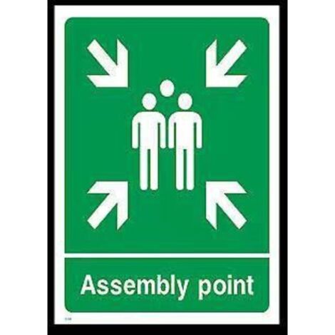 Bardusch-Panneau Point de Rassemblement Extérieur et Intérieur 20x30cm Panneau de Sécurité en Aluminium Imperméable et Pré percé pour une installation facile