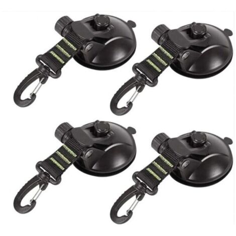 Bardusch-Paquet de 4 ventouses d'ancrage avec fixation à ventouse pour voiture, camping, bâche, tente Fixation à ventouse multifonctionnelle pour utilisation comme auvent latéral de voiture