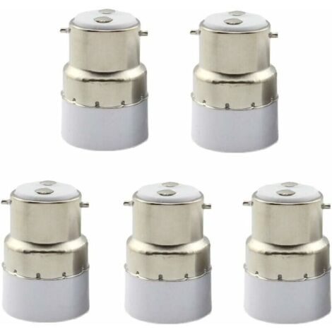 Bardusch-Paquet de 5 convertisseurs de douille d'ampoule B22 à E14 Douille de douille B22 Passer au support de lampe adaptateur standard E14