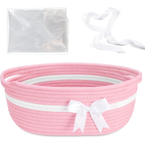 Bardusch - Petit panier cadeau en corde tressée, panier pour serviette de bébé, goûter, jouet, rangement pour couches, panier rectangulaire pour étagère de salle de bain, joli panier marron