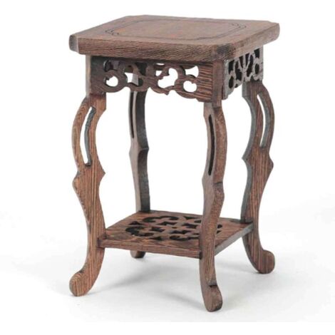 Bardusch-Petit support pour jardinière - Wingwood (bois de wengé) Petite taille, 8 x 8 x 13 cm  Socle pour mini-pots de plantes d'intérieur/d'extérieur