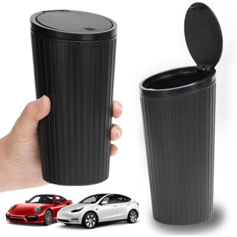 Bardusch Petite Poubelle de Voiture avec Couvercle, Mini Poubelle Voiture, Petite Poubelle de Voiture étanches, Portable, Imperméable, Général, pour voiture bureau maison (Noir)
