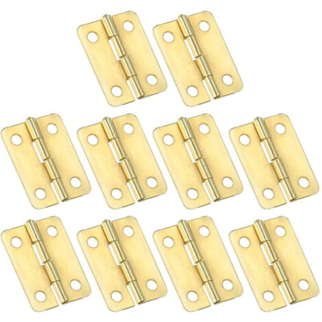 Bardusch Petites Charnières Bout 24mm, 10 Pcs Mini Charnière avec Vis pour Boîtes à Bijoux en Bois, Portes de Tiroir d'Armoire, Portail, Doré