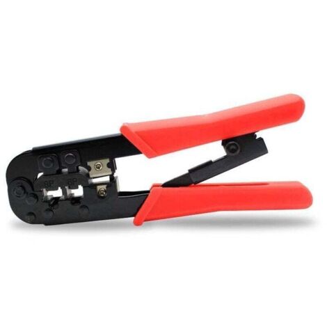 Bardusch-Pince à sertir multifonctionnelle pour raccords de câbles réseau avec poignées ergonomiques en caoutchouc rouge