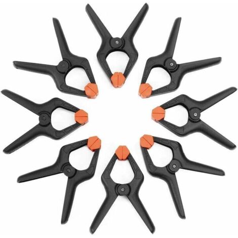 Bardusch-Pinces à Ressort Plastique, 8 Pièces,Ouverture jusqu'à 25,4mm,Pince de Serrage pour Décoration, Travaux du Bois et Studio de Photographie