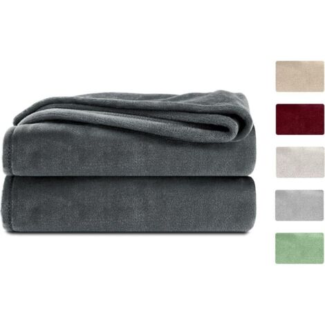 Bardusch-Plaid Couverture Polaire Flanelle, Certifié Canapé (Anthracite, 150 x 200 cm)