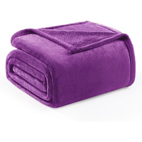 Bardusch-Plaid Couverture Polaire, pour Canapé ou Lit, Toutes Les Saisons, Doux et Chaud, Pelucheux et Léger, 150x200 CM, Violet