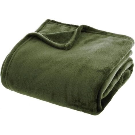 Bardusch-Plaid - Flanelle - Vert Kaki - 130x180 cm