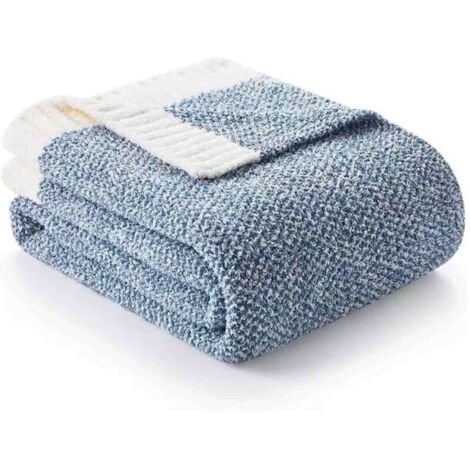 Bardusch-Plaid pour canapé, couverture réversible ultra douce et chaude, plaid en maille confortable, jeté léger et moelleux pour canapé, lit, pique-nique//