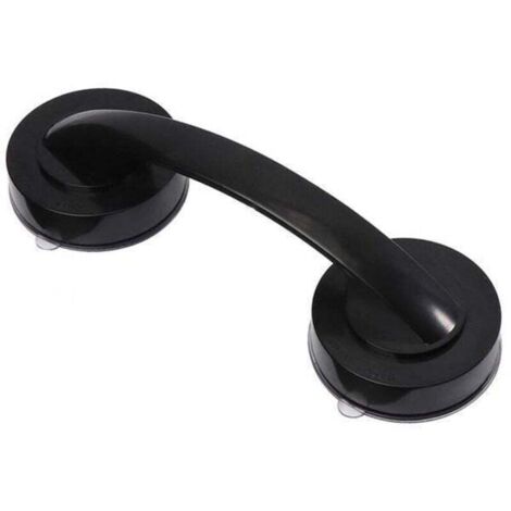 Bardusch-Poignée de douche simple sans perforation - Ventouse verrouillable - Poignée de douche pour personnes âgées avec poignée à ventouse - Noir