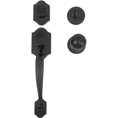 Bardusch - Poignée de porte avant et kit de coffre à bagages, kit de serrure de porte avant noire avec poignée réversible, quincaillerie de porte avant moderne, serrure de porte avant à cylindre uniqu