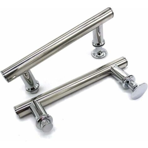 Bardusch-Poignée de porte de douche en ABS chromé de 145 mm (14.5 cm), trou à trou(2 Pièces)
