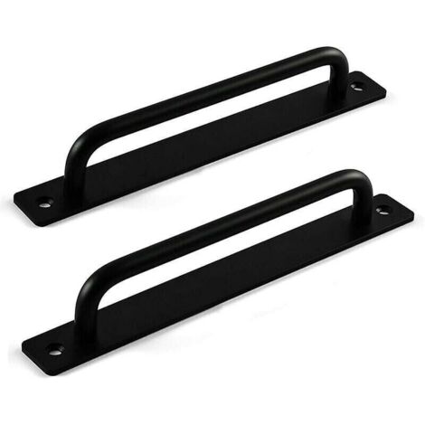 Bardusch-Poignee Portail Exterieur, Poignée de Porte Coulissante, Poignée de porte de Grange, Poignée de Porte de Quincaillerie pour Porte en Bois (2 Pièces, Noir , 7.08 x 1,41 x 0,98 Pouces)