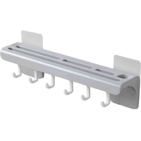 Bardusch-Porte-couteaux de cuisine avec crochets amovibles, range-cuillères, pelles et fourchettes, organisateur mural multifonctionnel pour la maison, gris clair