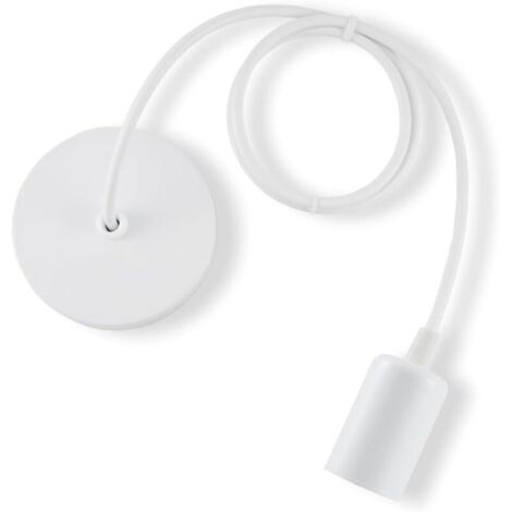 Bardusch-Porte-lampe E27 blanc câble 100 cm – métal – réglable – café/chambre/bar – 1 pièce